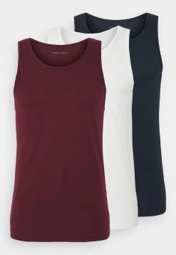 Pier One Hombre 3 PACK - Camiseta Interior - Dark Blue/bordeaux/off-white -Ofertas Pier One Tienda 047f83270e0d4959bc99cbf03388334f
