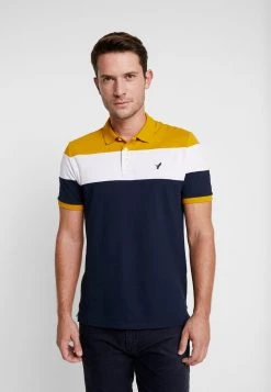 Pier One Polo - Dark Blue/mustard, Hombre