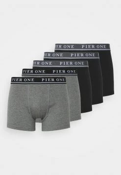 Pier One 5 PACK - Culotte - Black/mottled Dark Grey, Hombre