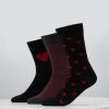 Pier One Hombre VALENTINES 3 PACK - Calcetines - Black/dark Red -Ofertas Pier One Tienda 1af581b22885453497071a22038d5ce5