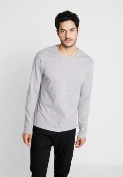 Pier One Hombre Camiseta De Manga Larga - Mottled Grey