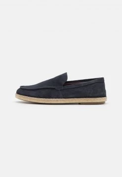Pier One Hombre LEATHER - Alpargatas - Dark Blue