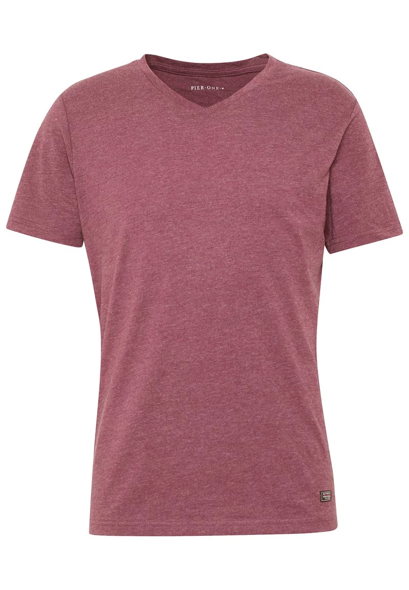Pier One Camiseta Básica - Mottled Bordeaux, Hombre 7 Pier One Camiseta Básica - Mottled Bordeaux, Hombre - Imagen 5