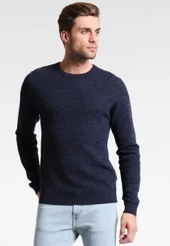 Pier One Hombre Jersey De Punto - Motled Dark Blue