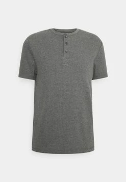 Pier One Hombre LOUNGE HENLEY TEE - Camiseta De Pijama - Mottled Dark Grey -Ofertas Pier One Tienda 448918778b5f4e16902c8c05eea89c43