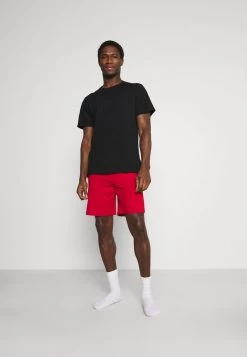 Pier One Hombre 3 PACK - Pantalón De Pijama - Black/mottled Dark Grey/red