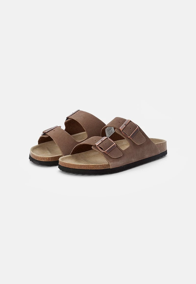 Pier One Unisexo LEATHER UNISEX - Sandalias Planas - Stone 4 Pier One Unisexo LEATHER UNISEX - Sandalias Planas - Stone - Imagen 2