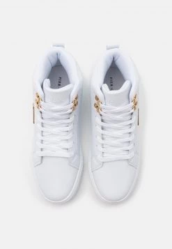 Pier One Unisexo Zapatillas Altas - White/gold-coloured -Ofertas Pier One Tienda 59eb1396fe95461ba2a5d937797d9912