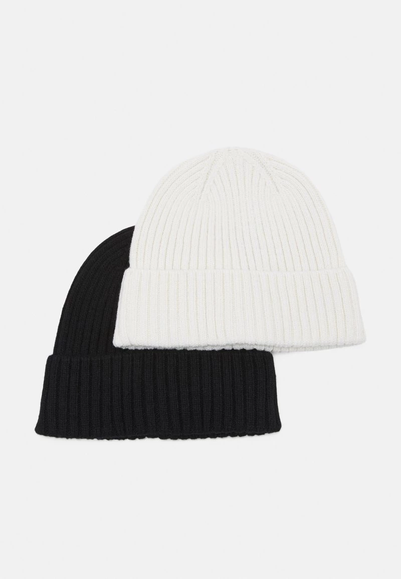 Pier One Unisexo 2 PACK UNISEX - Gorro - Black/off-white 3 Pier One Unisexo 2 PACK UNISEX - Gorro - Black/off-white