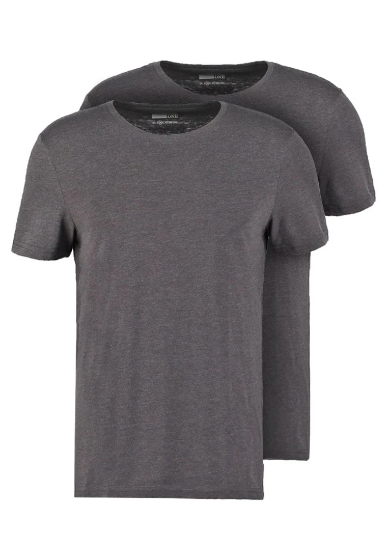 Pier One Hombre 2 PACK - Camiseta Básica - Dark Grey Melange 3 Pier One Hombre 2 PACK - Camiseta Básica - Dark Grey Melange