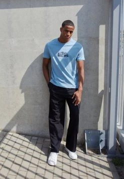 Pier One GRAPHIC T-SHIRT - Camiseta Estampada - Dark Blue, Hombre