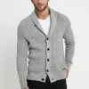 Pier One Chaqueta De Punto - Mottled Dark Grey, Hombre