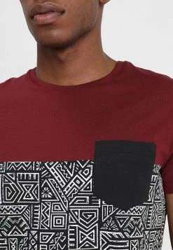 Pier One Hombre Camiseta Estampada - Bordeaux -Ofertas Pier One Tienda 6d11fa3516334f5ca86decf3c3d98870
