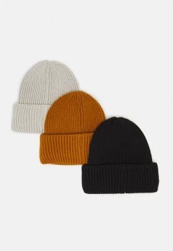 Pier One Unisexo 3 PACK UNISEX - Gorro - Black/off White/brown -Ofertas Pier One Tienda 75027e60858e4d3eaceb7572e64f6448