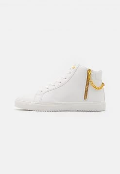 Pier One Unisexo UNISEX - Zapatillas Altas - White/gold-coloured
