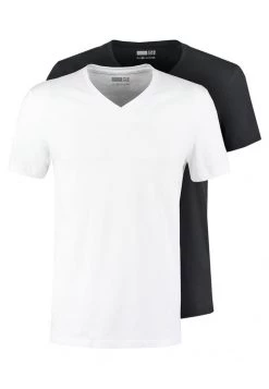 Pier One 2 PACK - Camiseta Básica - White/black, Hombre -Ofertas Pier One Tienda 7f713aa7d0cf4680ab0acb77eb634838