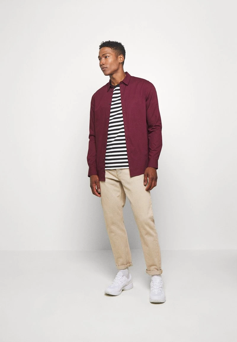 Pier One Camisa Elegante - Bordeaux, Hombre 4 Pier One Camisa Elegante - Bordeaux, Hombre - Imagen 2