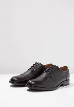 Pier One LEATHER - Zapatos Con Cordones - Black, Hombre -Ofertas Pier One Tienda 899f7d61c3284b97ba7bc19c719fb722