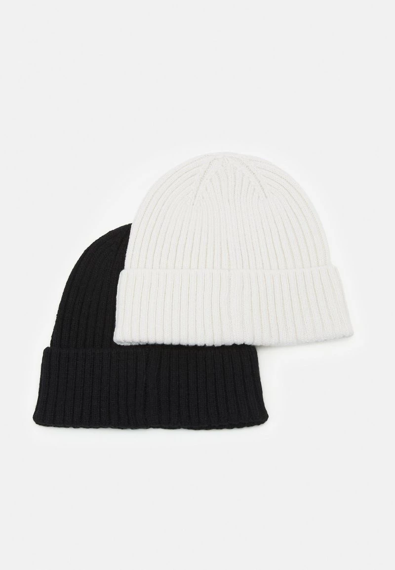 Pier One Unisexo 2 PACK UNISEX - Gorro - Black/off-white 4 Pier One Unisexo 2 PACK UNISEX - Gorro - Black/off-white - Imagen 2