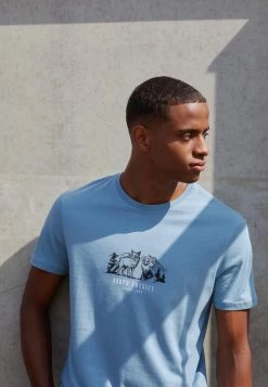 Pier One GRAPHIC T-SHIRT - Camiseta Estampada - Dark Blue, Hombre -Ofertas Pier One Tienda 8d8712f05fab4ad294029bb17793cc6d