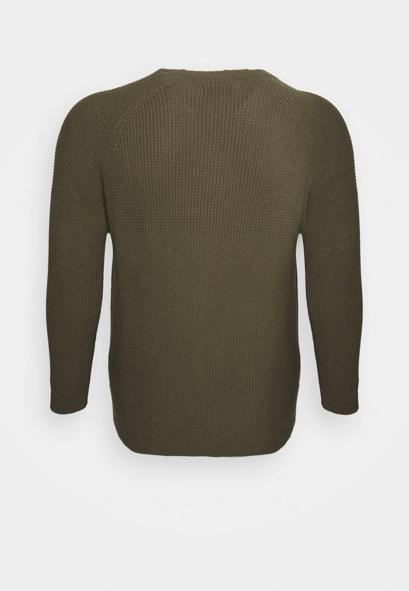 Pier One Hombre BIG STITCH MIX CREWNECK - Jersey De Punto - Olive 4 Pier One Hombre BIG STITCH MIX CREWNECK - Jersey De Punto - Olive - Imagen 2