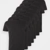 Pier One Hombre 7 PACK - Camiseta Básica - Black