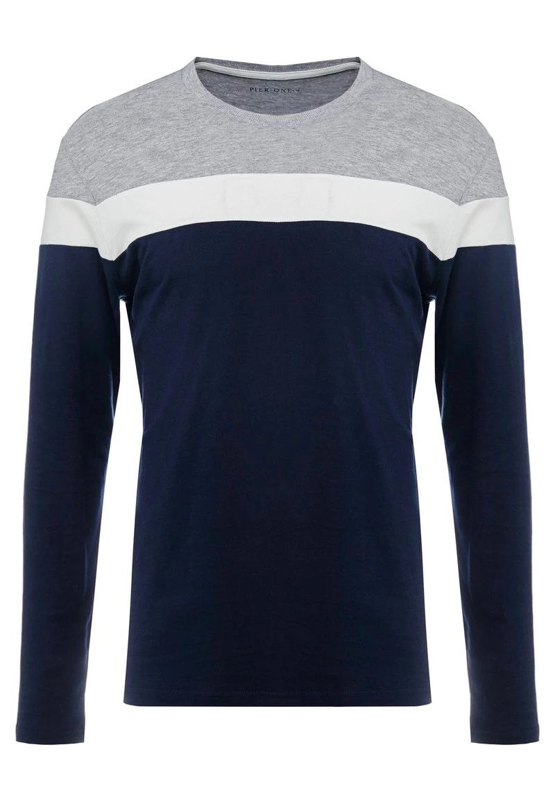 Pier One Camiseta De Manga Larga - Grey/dark Blue, Hombre 6 Pier One Camiseta De Manga Larga - Grey/dark Blue, Hombre - Imagen 4