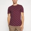 Pier One Hombre Camiseta Estampada - Bordeaux