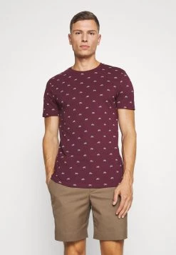 Pier One Hombre Camiseta Estampada - Bordeaux