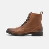 Pier One Hombre LEATHER - Botines Con Cordones - Brown -Ofertas Pier One Tienda abcbdda6d4f04069978d26b034a529a1