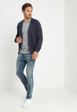 Pier One Hombre Chaqueta De Punto - Mottled Blue -Ofertas Pier One Tienda ae83bcf2f1a34285a6f53e90bd471fbf
