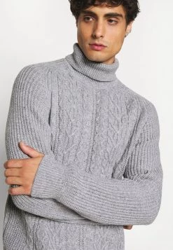 Pier One Hombre NEW CABLE TURTLENECK JUMPER - Jersey De Punto - Light Grey -Ofertas Pier One Tienda b0c36f7fa40740978e1ce13ca2fa9e81
