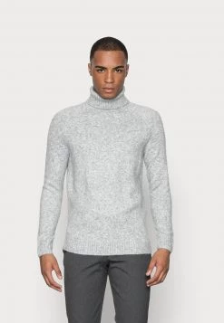 Pier One Hombre ESSENTIAL WINTER TURTLENECK / 512 - MOTTLED BLUE - Jersey De Punto - Mottled Light Grey