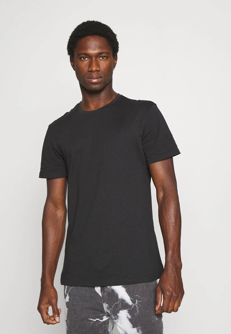 Pier One Hombre 3 PACK - Camiseta Básica - Black/mottled Dark Grey/bordeaux 4 Pier One Hombre 3 PACK - Camiseta Básica - Black/mottled Dark Grey/bordeaux - Imagen 2