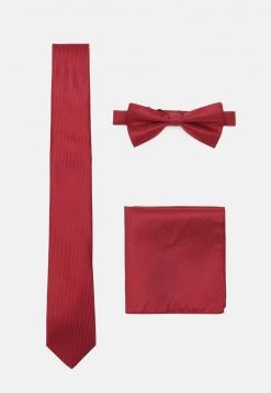 Pier One SET - Corbata - Bordeaux, Hombre