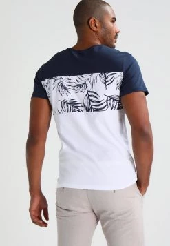 Pier One Hombre Camiseta Estampada - Navy/white -Ofertas Pier One Tienda f645118b33584ff79ddb5afeb3877c5c
