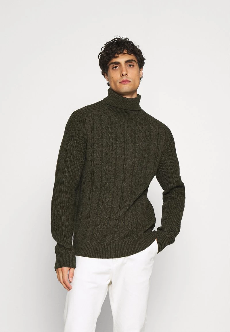 Pier One Hombre NEW CABLE TURTLENECK JUMPER - Jersey De Punto - Mottled Olive 3 Pier One Hombre NEW CABLE TURTLENECK JUMPER - Jersey De Punto - Mottled Olive