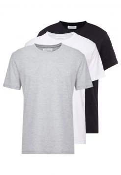Pier One 3 PACK - Camiseta Básica - White/black/light Grey, Hombre -Ofertas Pier One Tienda f785e71fb58e4e639608a247ef343f6c