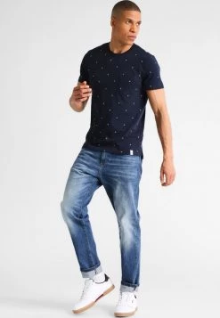 Pier One Camiseta Estampada - Navy, Hombre -Ofertas Pier One Tienda fd9412574cd348519af5055502afa9d2